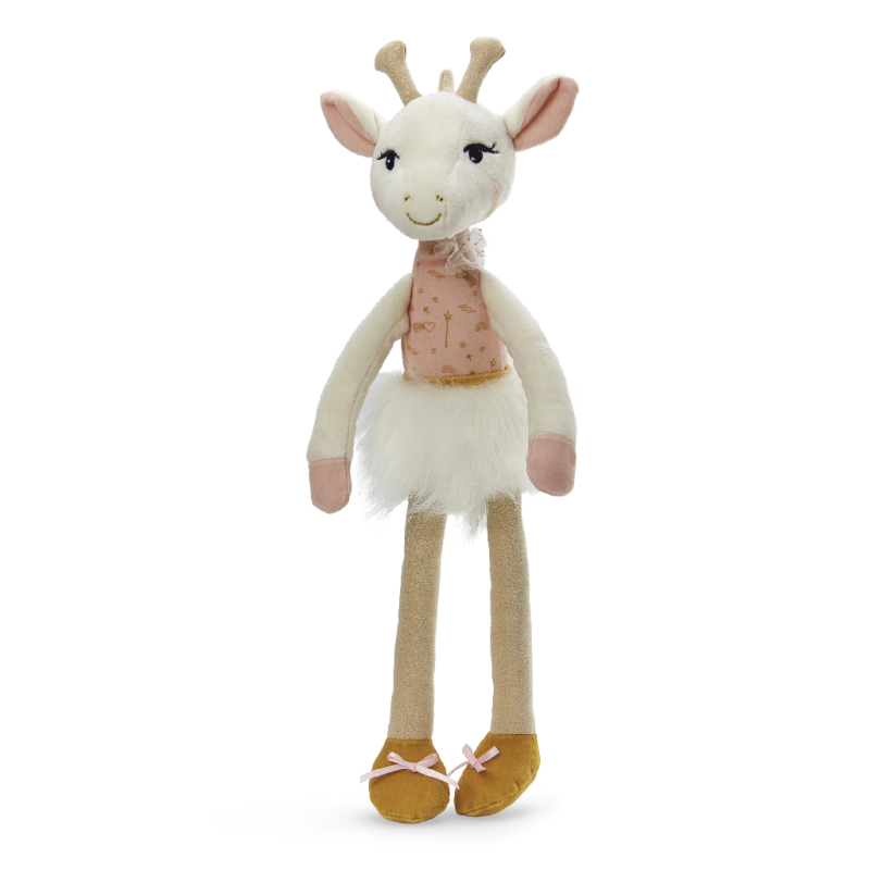  les kalines zarafa girafe peluche rose - 35 cm 